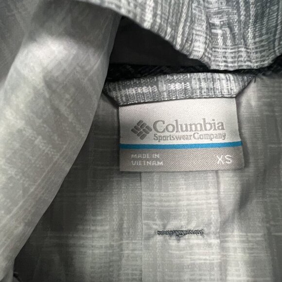 Columbia Womens XS Flash Forward Gray Printed Hooded Windbreaker Jacket Lightwei - Picture 4 of 7
